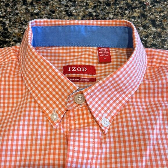 Izod Mens Orange And White Shirt - Picture 6 of 6